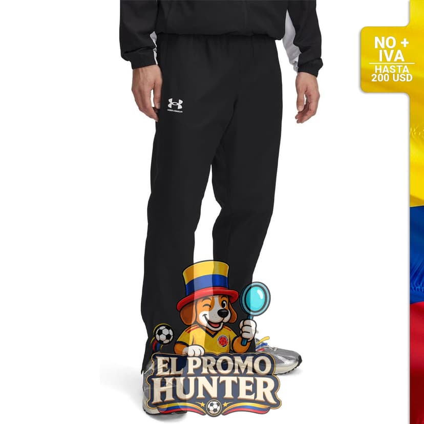 Pantalones cortavientos Under Armour, fabricados en material ligero y resistente al viento.