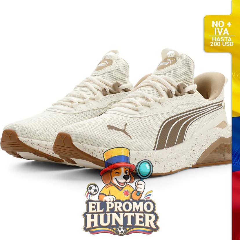 Tenis PUMA Mens Seeker Speckle Lace Up, diseño con cordones, adecuado para uso casual.