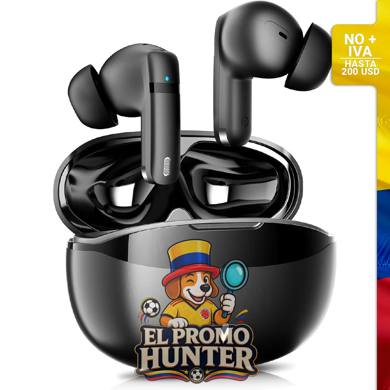 Auriculares Bluetooth 5.4 con 100 horas de duración, cancelación activa de ruido y control táctil.