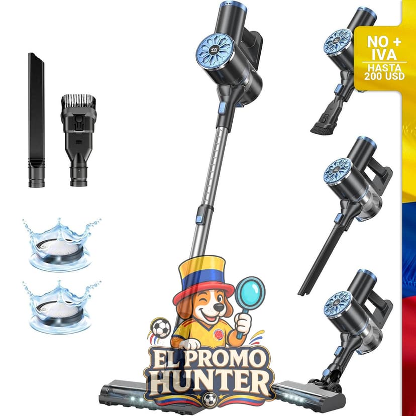 Aspiradora inalámbrica VIPSUN, recargable 6 en 1, con pantalla LED, diseñada para suelos y alfombras.