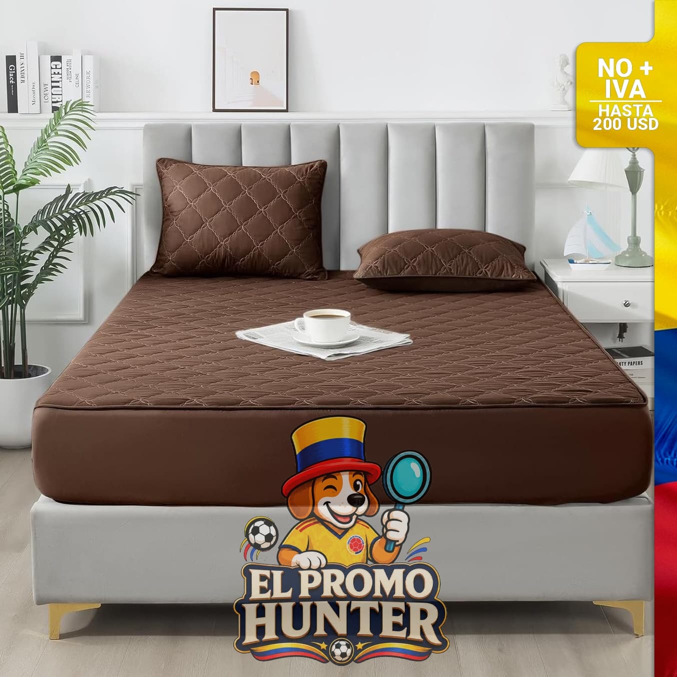 Protector de colchón impermeable tamaño King, hipoalergénico y lavable a máquina.