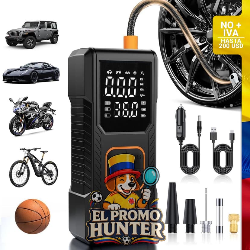 Compresor de aire portátil de 150 PSI, bomba inalámbrica de 12 V CC para inflar neumáticos de automóvil.