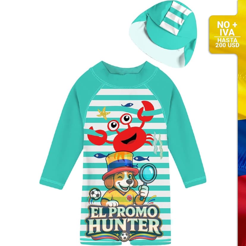 Traje de baño de una pieza para bebés y niños pequeños, con estampado 3D y cremallera trasera, adecuado para 3 a 24 meses.