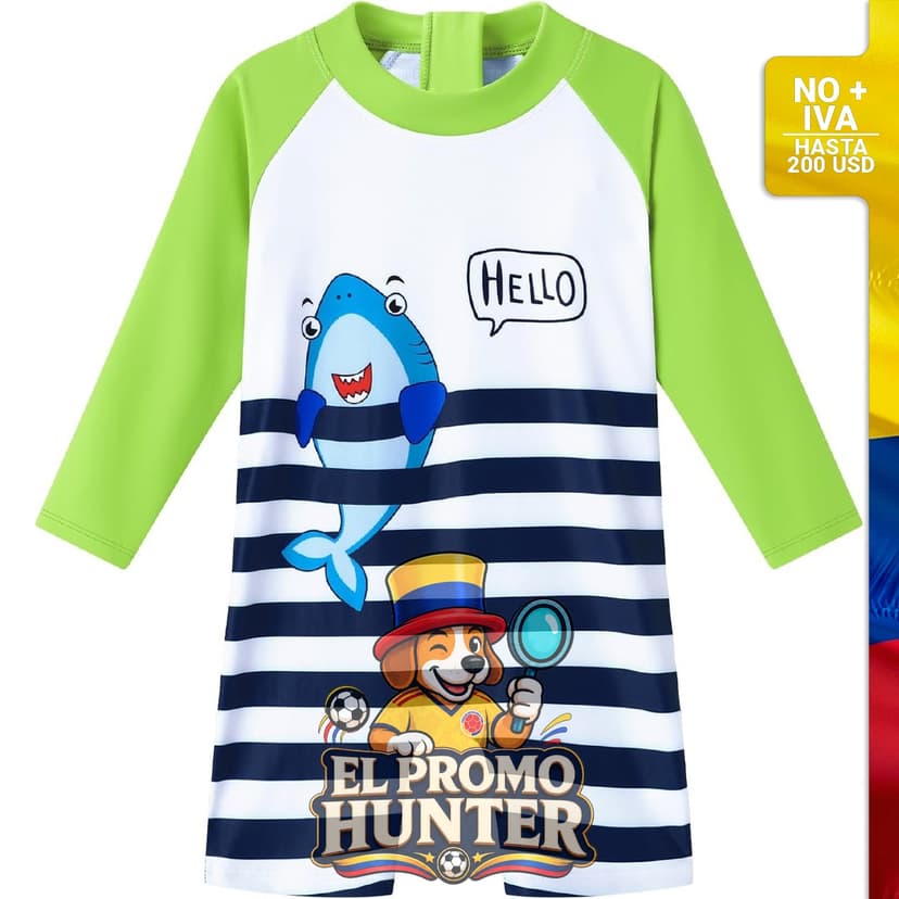 Traje de baño de una pieza Redair, manga larga, con cremallera y protección UPF 50+, para bebés de 0 a 24 meses.