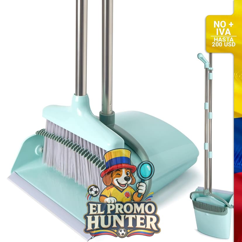 Escoba y recogedor de 140 cm de longitud.