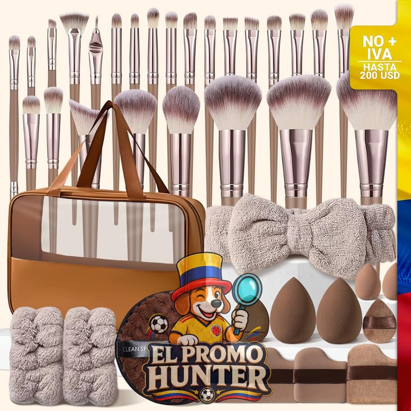 Brochas de maquillaje, set de 40 piezas con estuche.