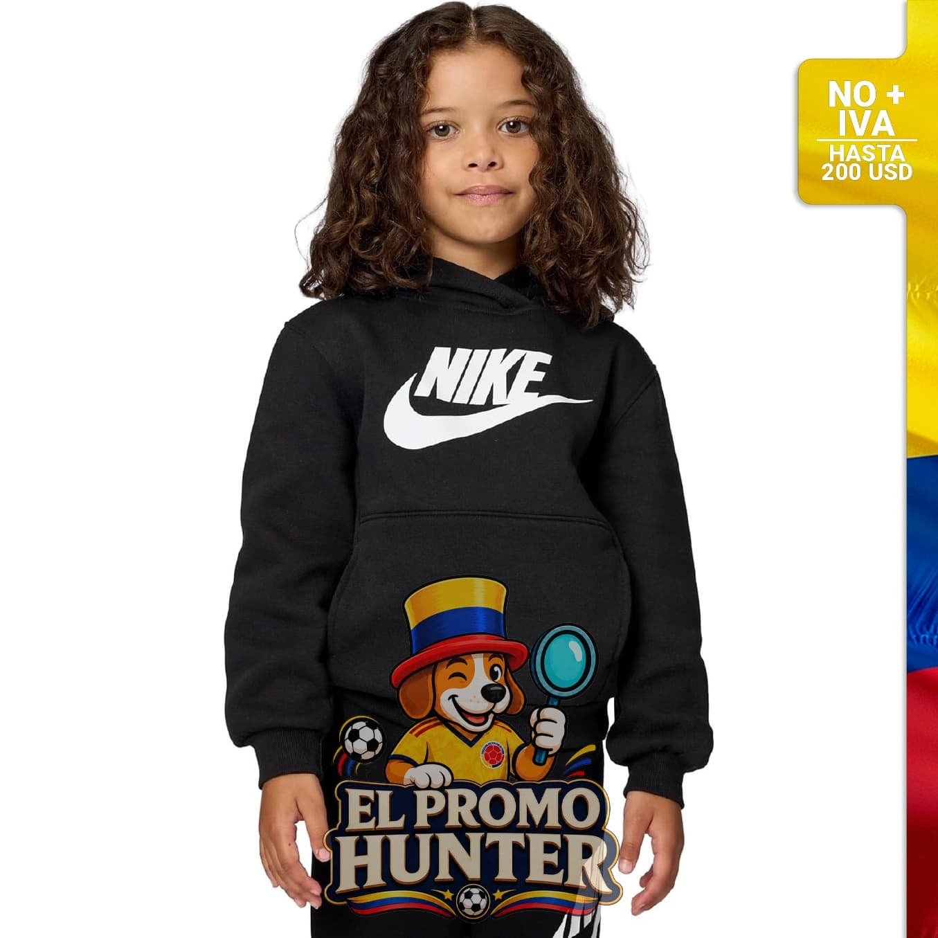 Sudadera con capucha Nike para niños, modelo Club Fleece, con logo grande.