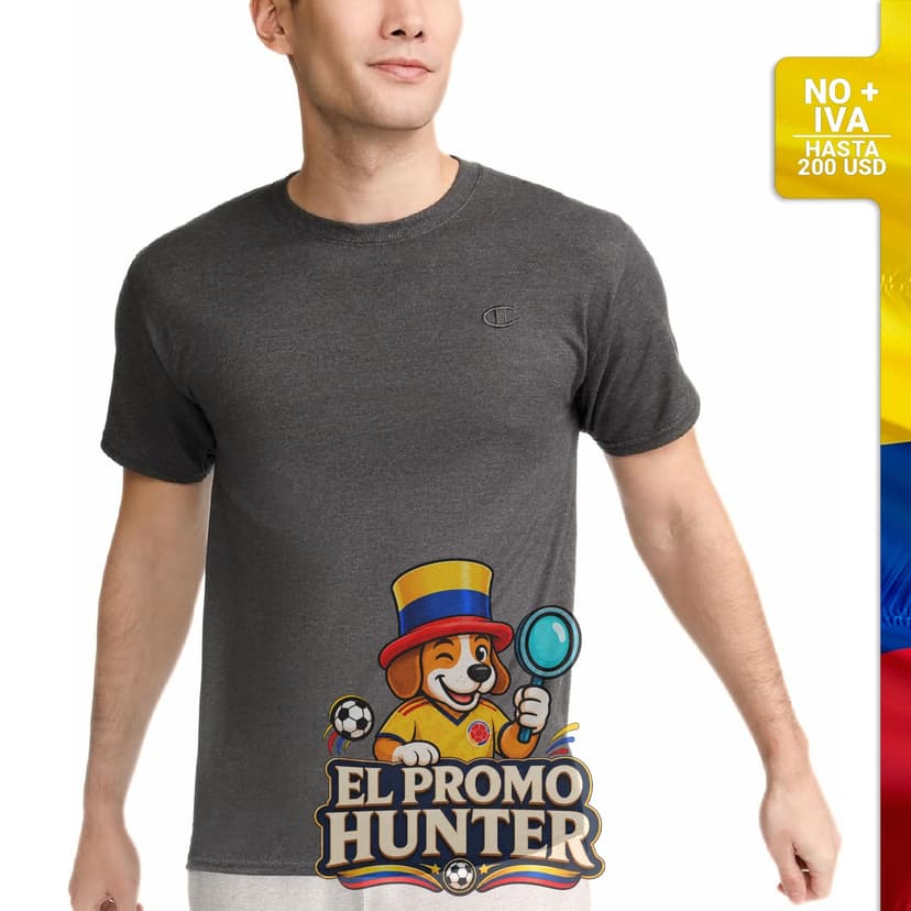 Camiseta Champion para hombre, 100% algodón, disponible en varias tallas.