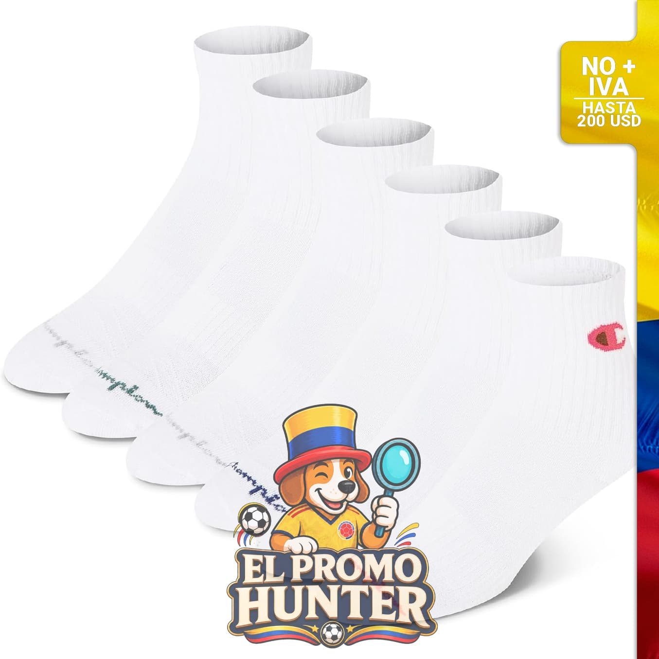 Calcetines deportivos de mujer Champion, paquete de 6, con soporte de arco y tecnología de absorción de humedad (talla 5-9).