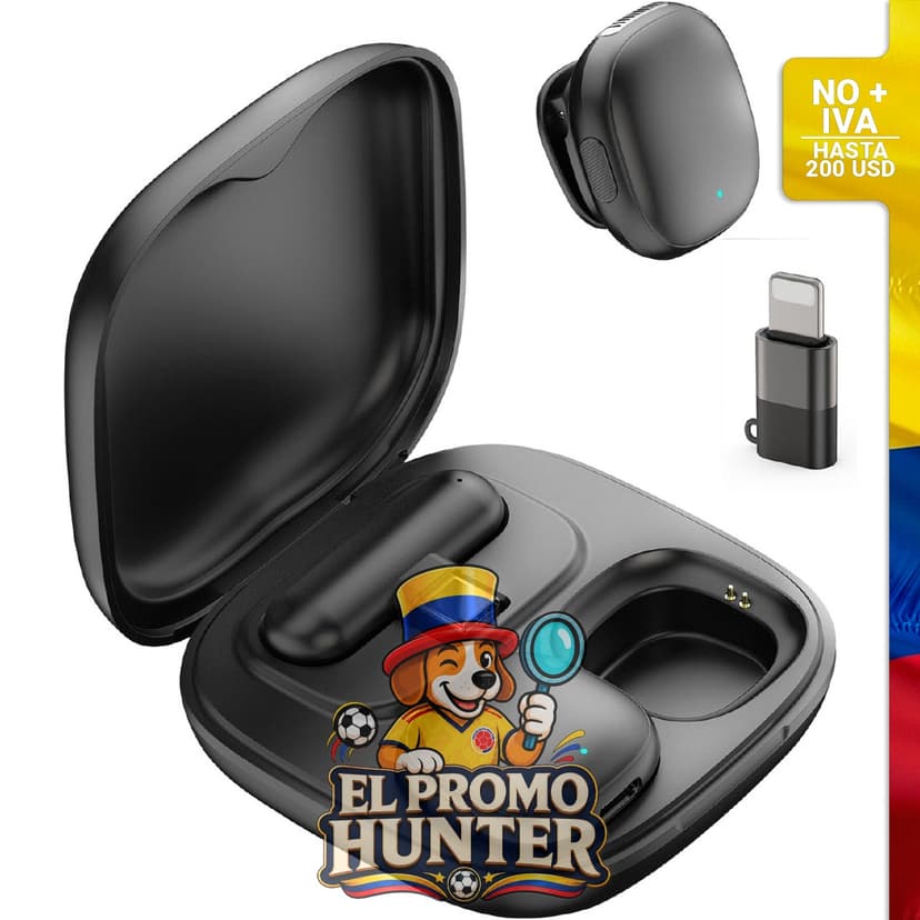 Micrófono Lavalier inalámbrico USB C con cancelación de ruido, compatible con iPhone y Android.