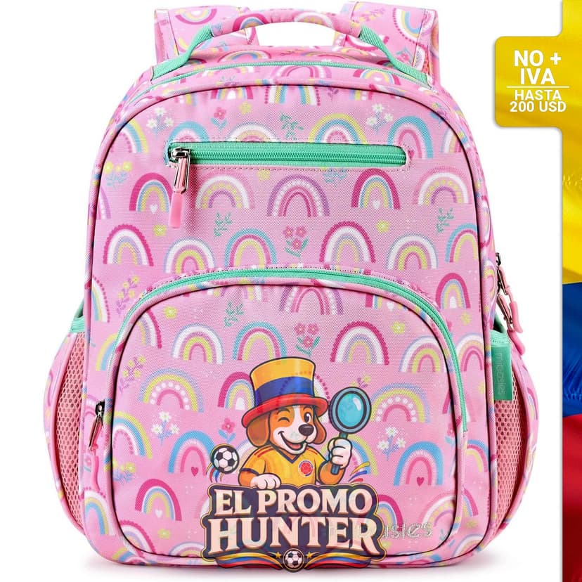 Mochila Arco Iris para niños en preescolar y primaria.