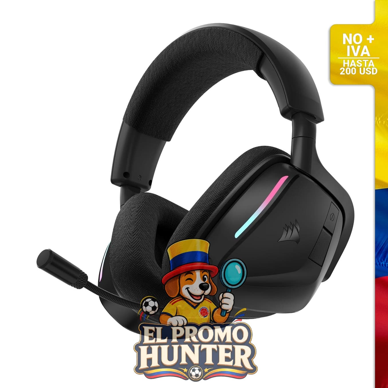 Auriculares inalámbricos Corsair Void v2 con Bluetooth, compatibles con PC, PS5, PS4, Switch y móvil. Batería de 70 horas.