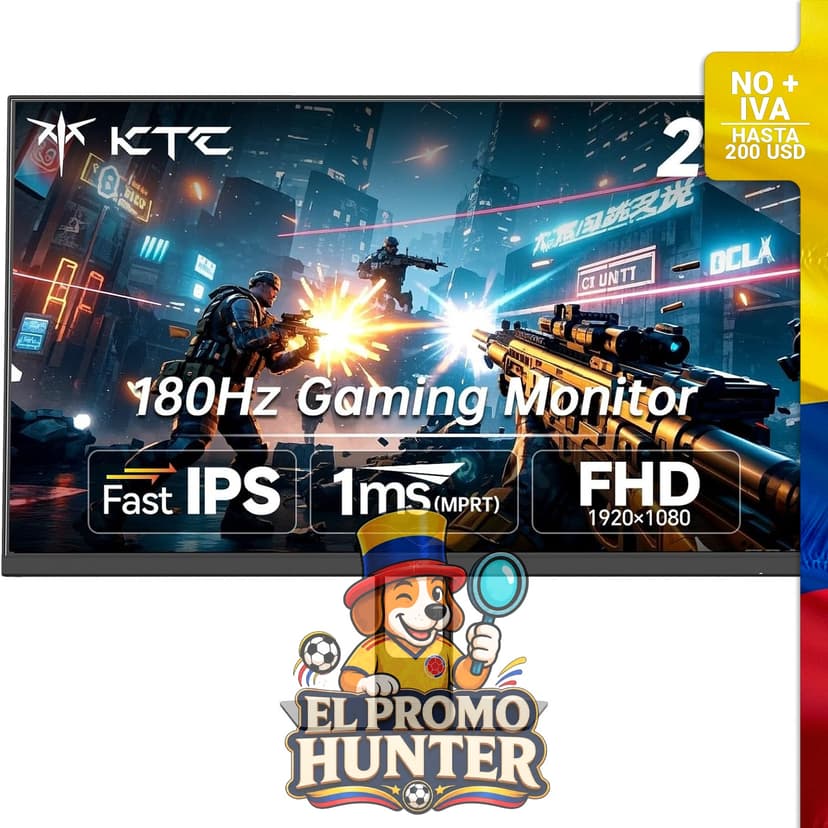 Monitor KTC de 27" (68.58 cm) 180 Hz, 1 ms, resolución FHD 1920x1080, panel IPS, compatible con FreeSync.
