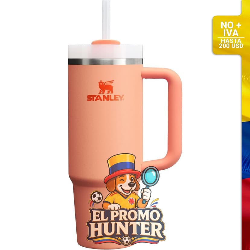 Vaso Stanley Quencher H2.0 de acero inoxidable, 30 oz (887 ml), con asa, pajilla y tapa FlowState giratoria.