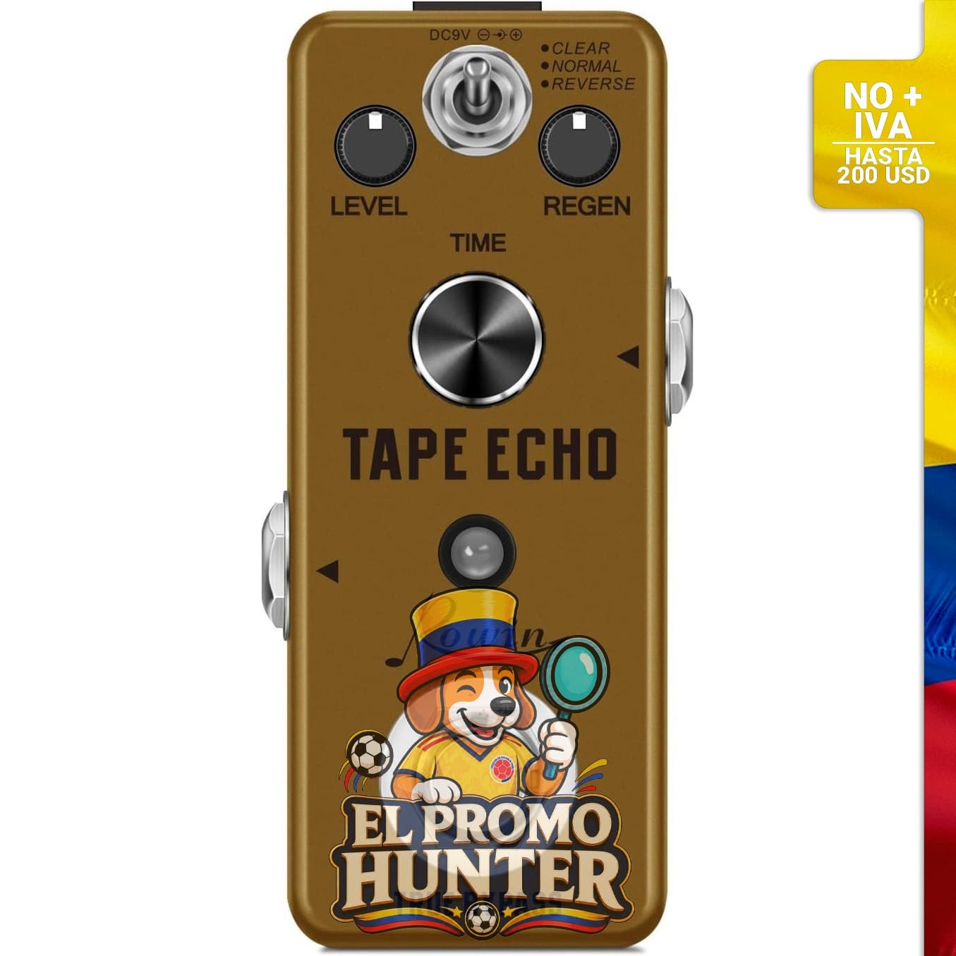 Pedal de efecto de eco digital para guitarra con función de almacenamiento.