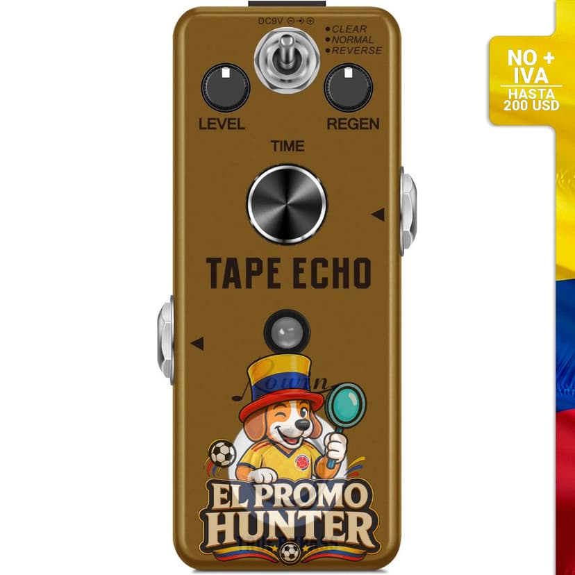 Pedal de efecto de eco digital para guitarra con función de almacenamiento.