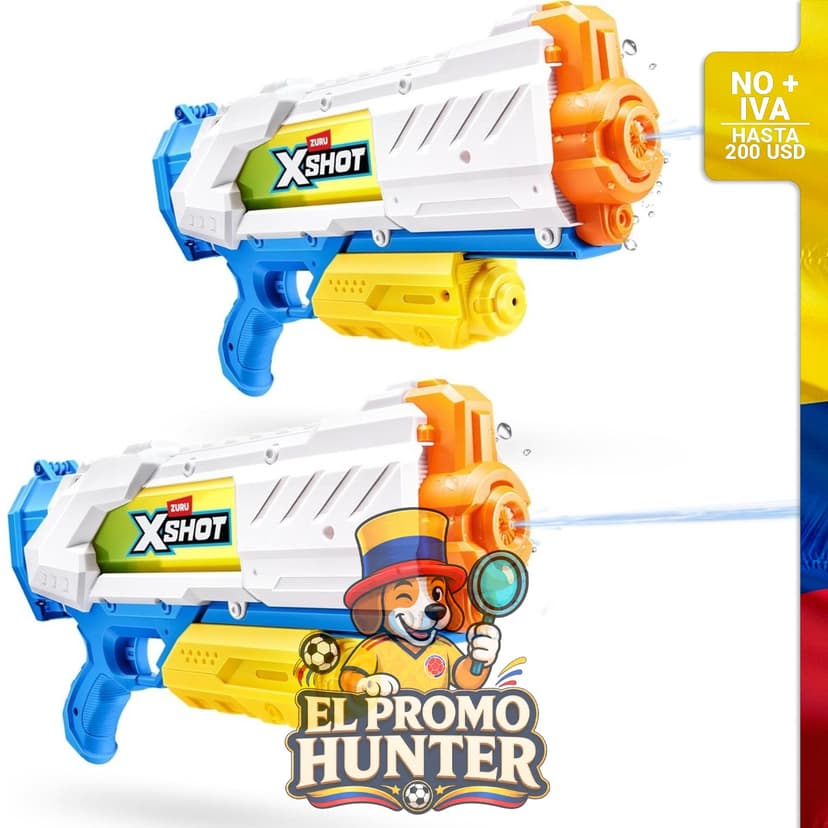 Pistola de agua XSHOT ZURU de llenado rápido, paquete de 2 unidades.
