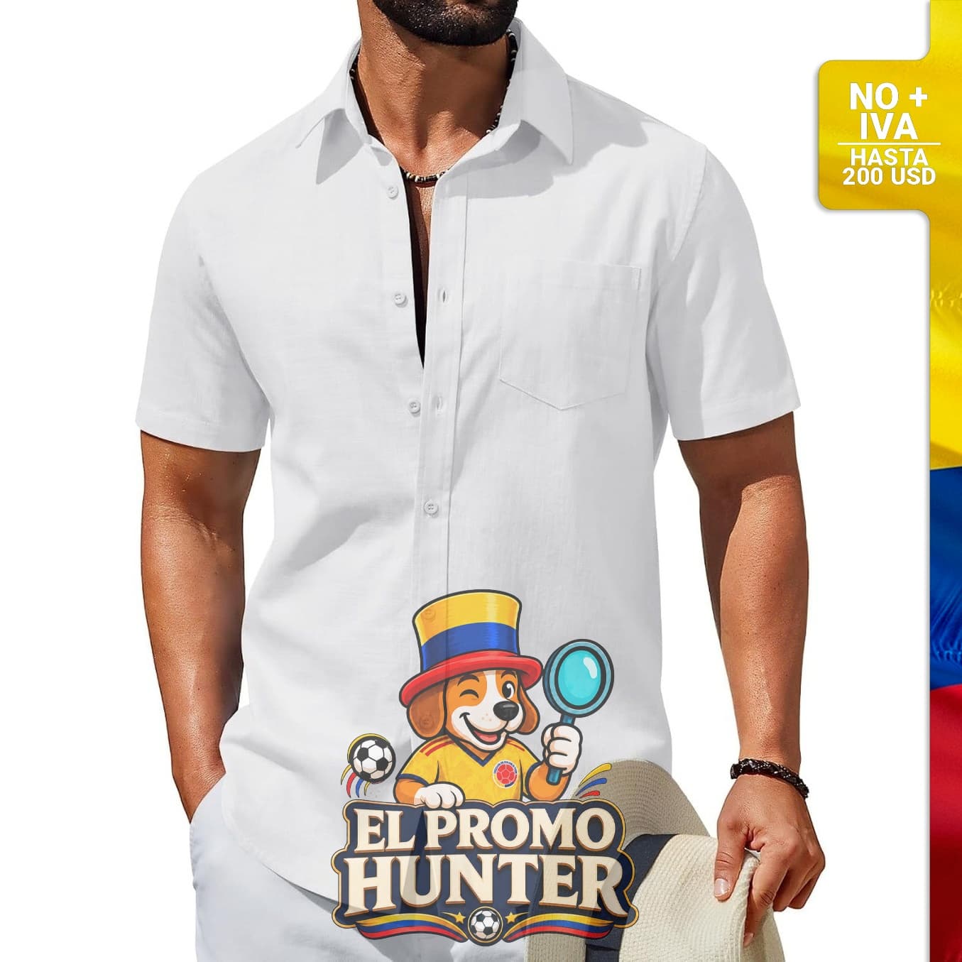 Camisa de playa de verano para hombre, manga corta con botones.