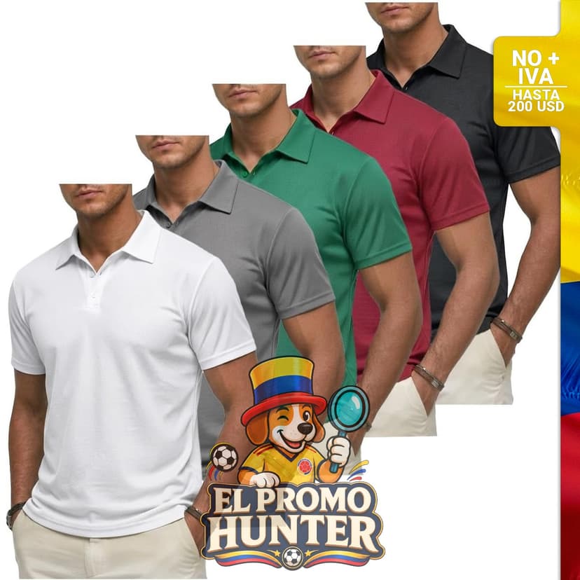 Camisas polo para hombre, manga corta, mezcla de algodón, paquete de camisetas casuales.