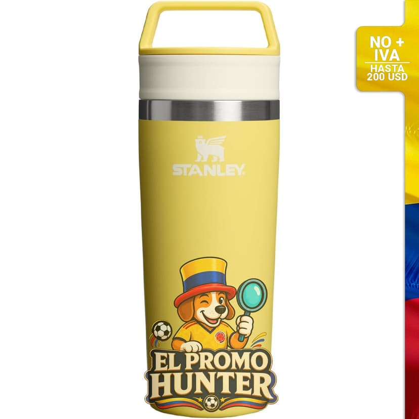 Taza de viaje STANLEY Cafe To Go de 16 oz (473 ml), acero inoxidable, a prueba de fugas, tapa de dos partes.