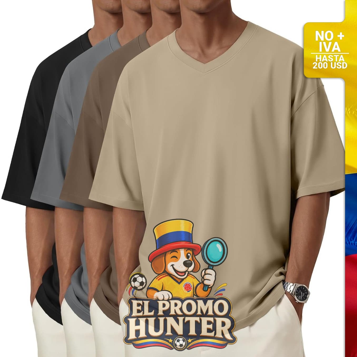 Paquete de 4 camisetas clásicas de gran tamaño para hombre, cuello en V, manga corta y ligeras.