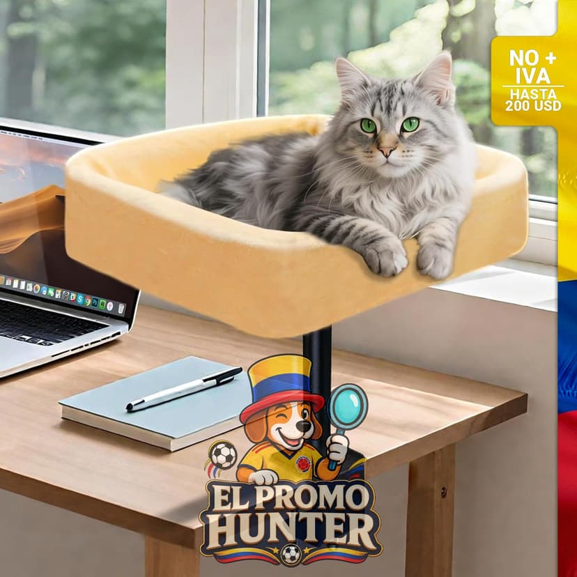 Cama de escritorio para gatos, resistente con funda lavable y transpirable de doble cara.