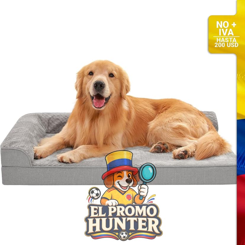 Camas ortopédicas de espuma viscoelástica para perros grandes, con funda extraíble y lavable, fondo antideslizante e impermeable.