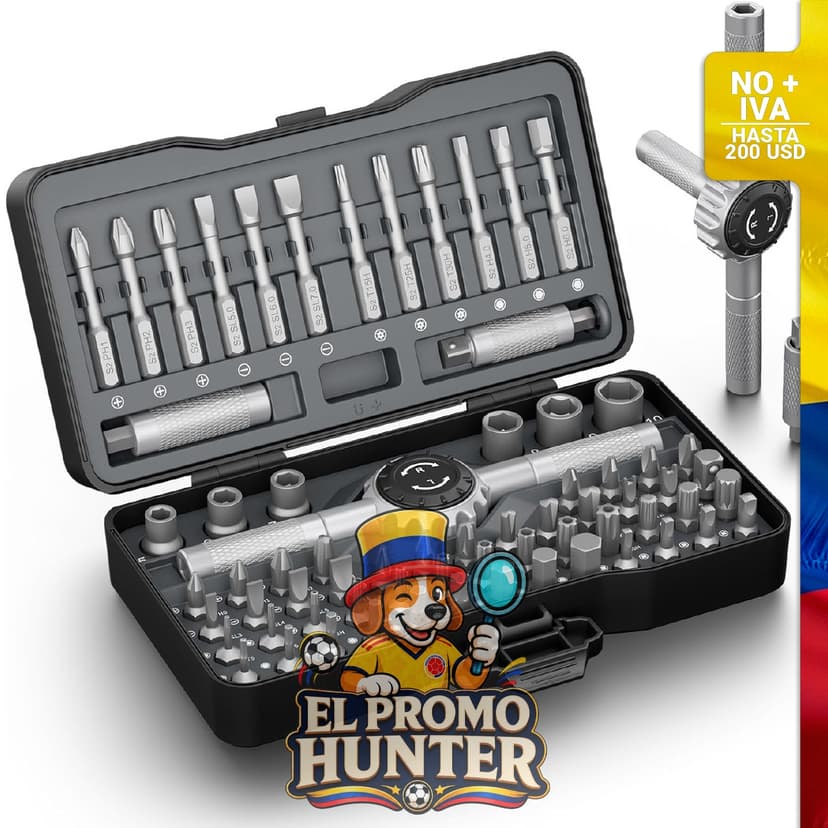 Juego de destornilladores de trinquete 71 en 1 con mango en T y puntas de acero S2.