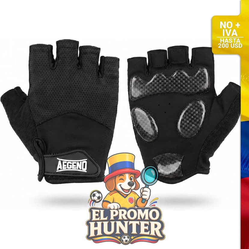 Guantes de ciclismo Aegend de medio dedo con palma acolchada antideslizante y malla transpirable.