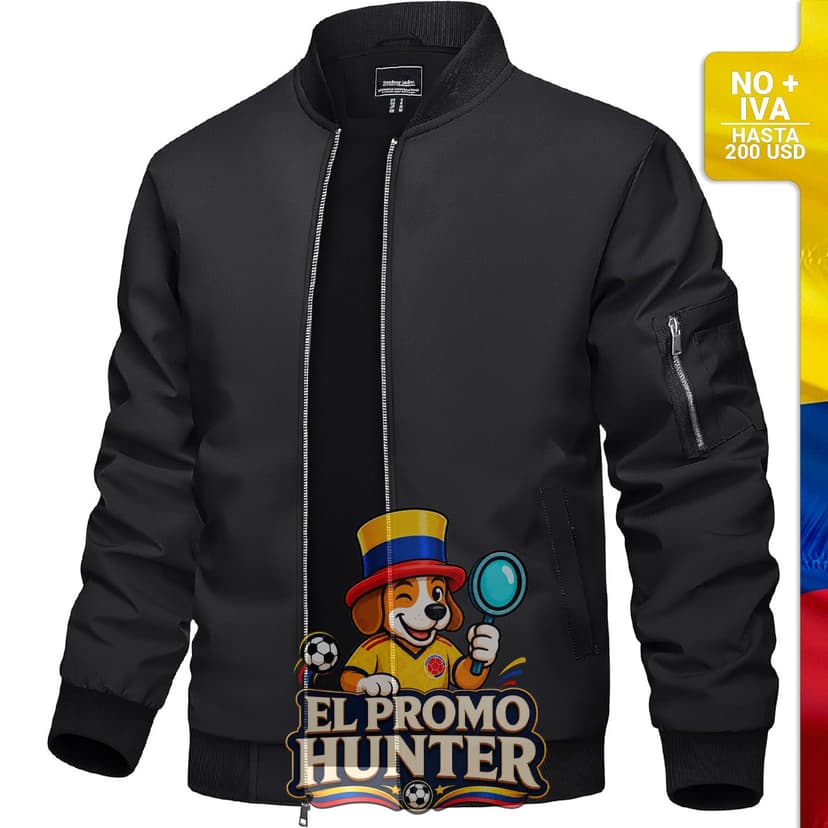 Chaqueta bomber ligera para hombre, cortavientos, con cremallera y bolsillo.