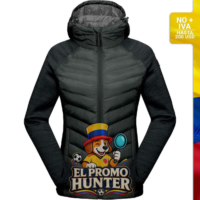 Chaqueta híbrida térmica para mujer, ligera y transpirable, diseñada para actividades al aire libre.