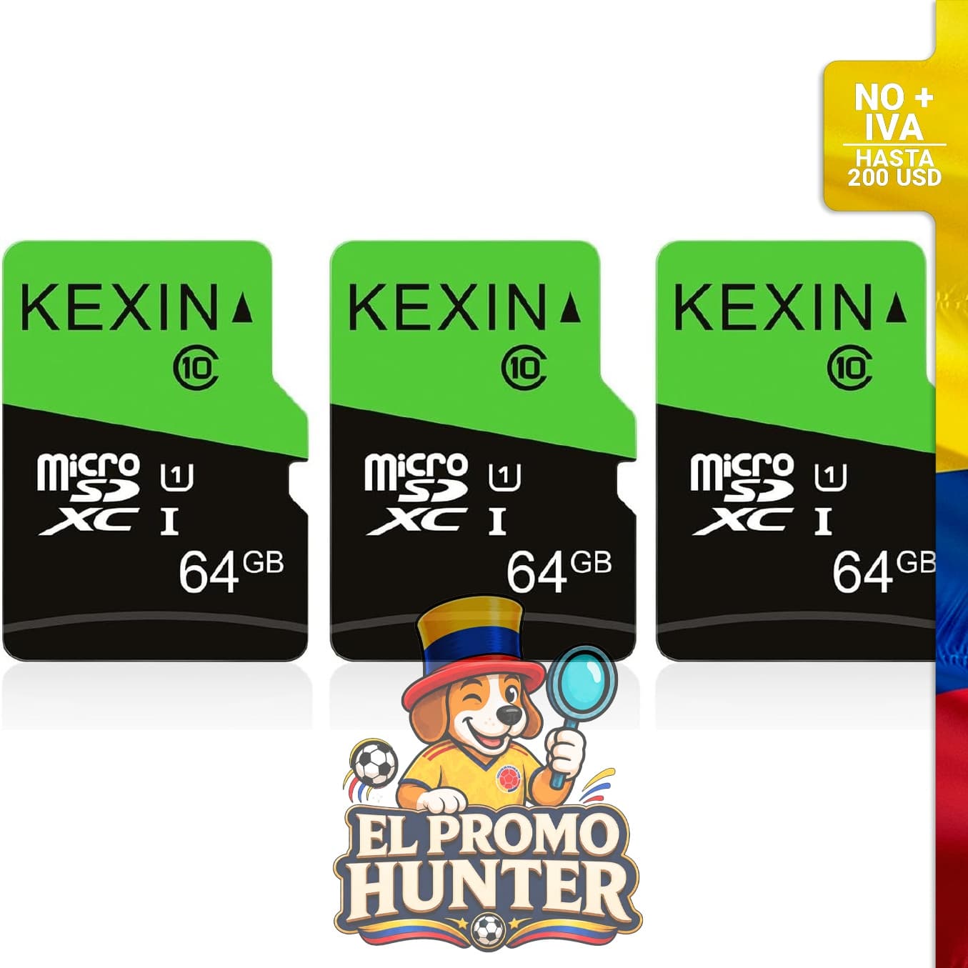 MicroSD de 64 GB UHS-I, paquete de 3 unidades.