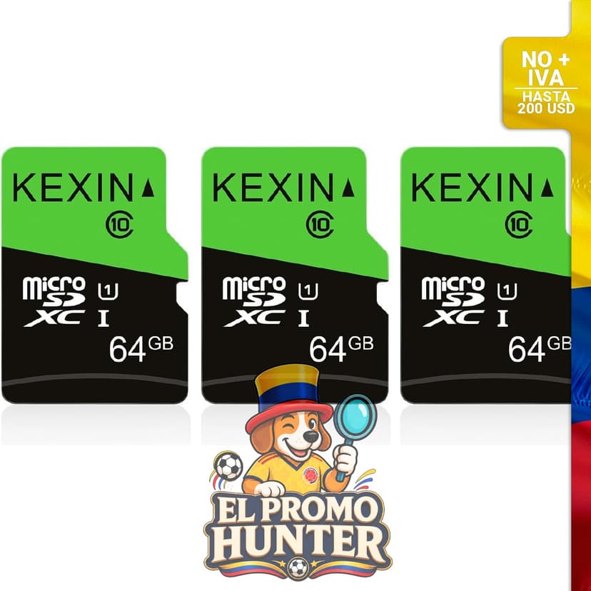MicroSD de 64 GB UHS-I, paquete de 3 unidades.