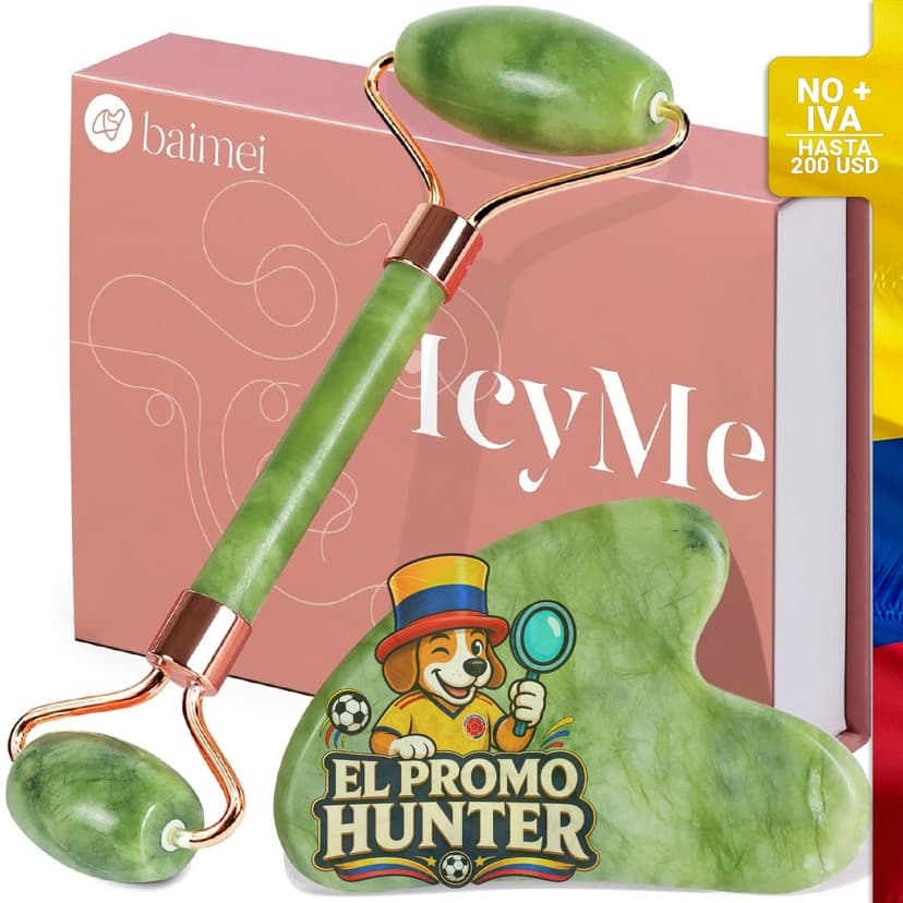 Rodillo de jade y Gua Sha para masajes faciales.