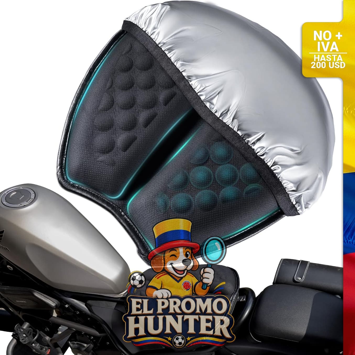 Cojín de gel 3D antideslizante para moto, marca DOUANDA.