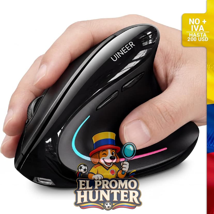 Mouse vertical Bluetooth para conectar hasta 3 dispositivos.