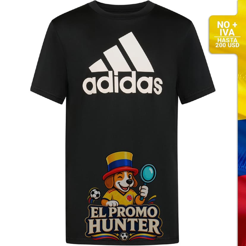 Camiseta adidas para niños, fabricada en material ligero y transpirable.