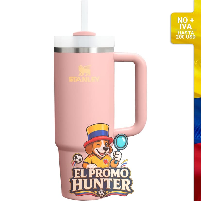 Vaso Stanley Quencher H2.0 Flow State de 30 oz (887 ml), color rosa melocotón.