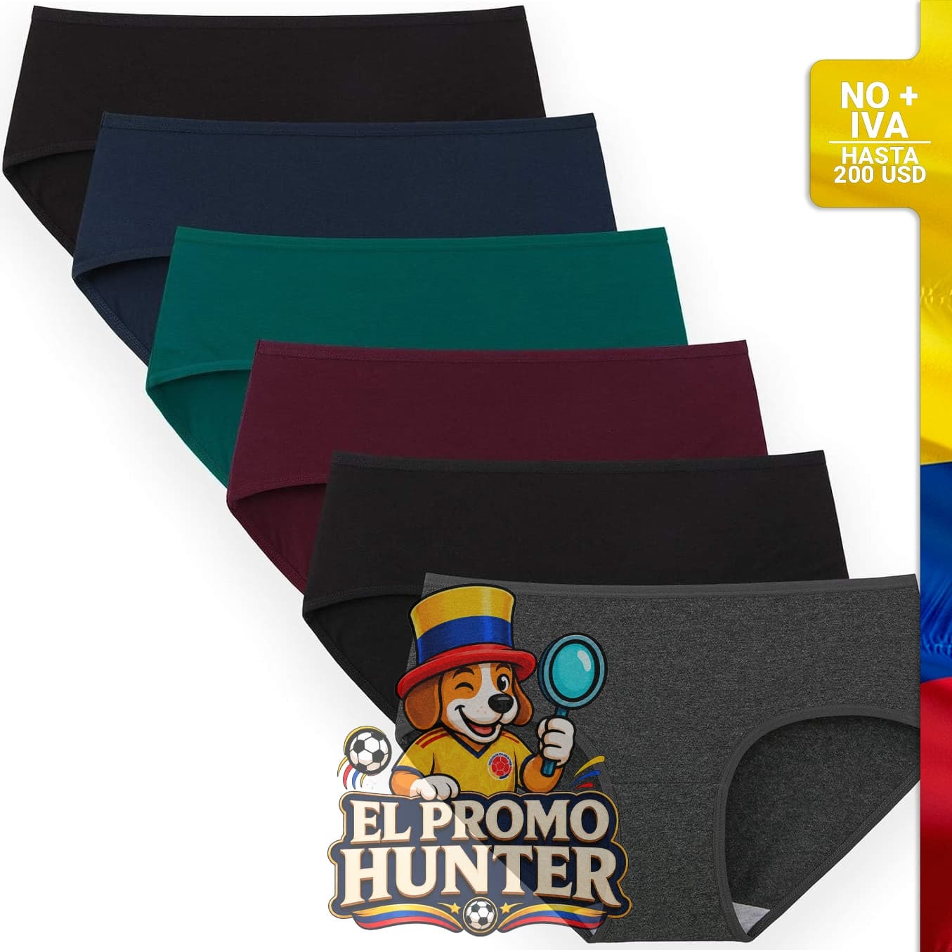 Ropa interior de mujer INNERSY, estilo hipster, paquete de 6 unidades, tallas regular y extra grande.