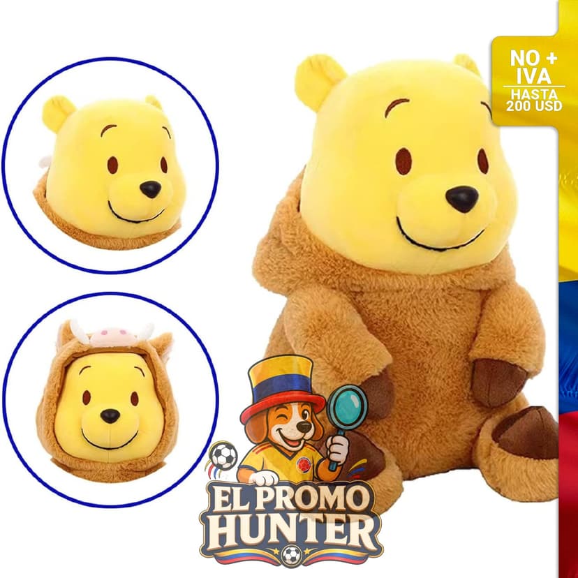 Oso de peluche Dremung de 35 cm (14") en colores marrón y amarillo.