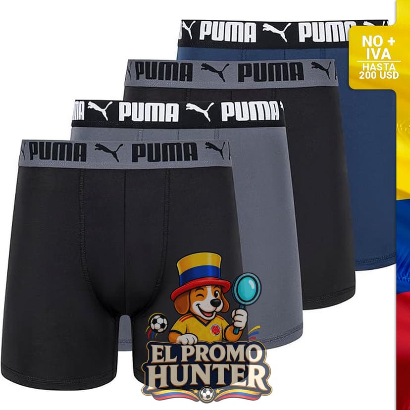 Paquete de 4 calzoncillos tipo bóxer elásticos para hombre.