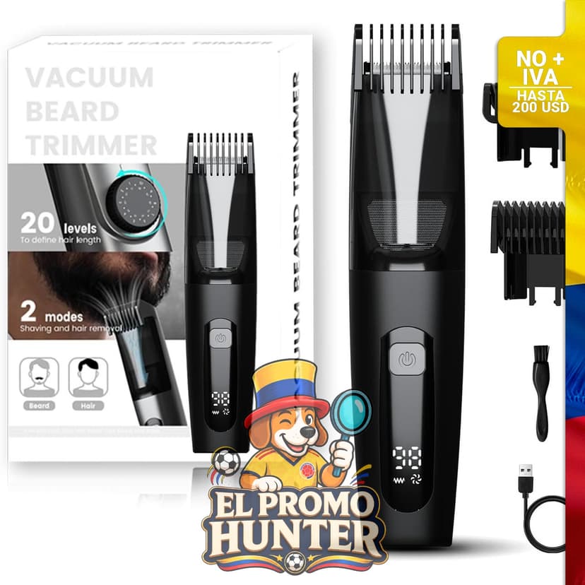 Recortadora de barba con hoja de acero inoxidable, 40 longitudes ajustables, impermeable para uso húmedo/seco.