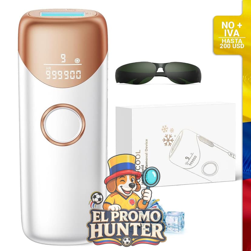 Dispositivo de depilación láser IPL con enfriamiento de hielo, reducción de vello en 2 sesiones.