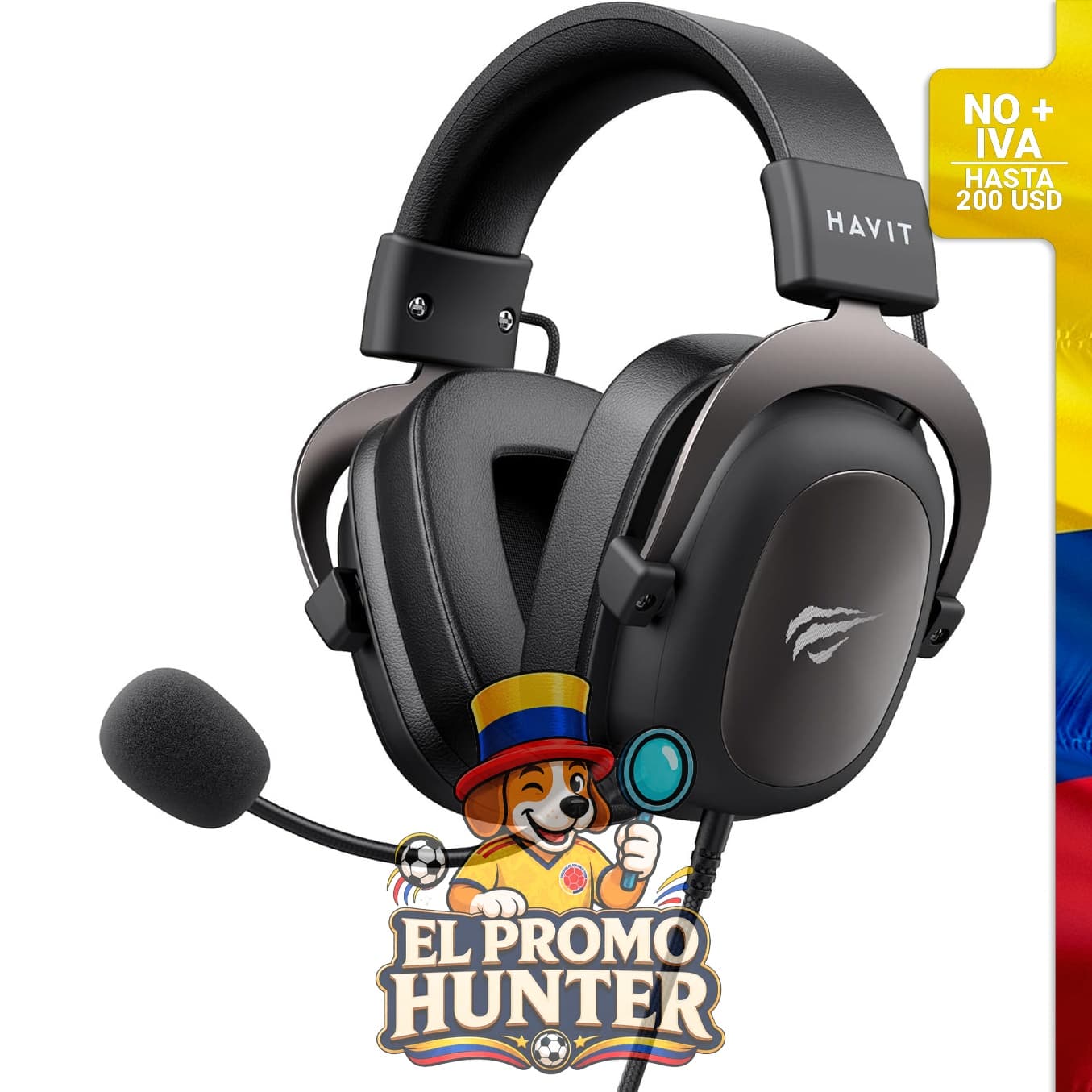 Auriculares Havit H2002d para juegos, con controladores de 53 mm y micrófono, compatibles con PS4 y PC.