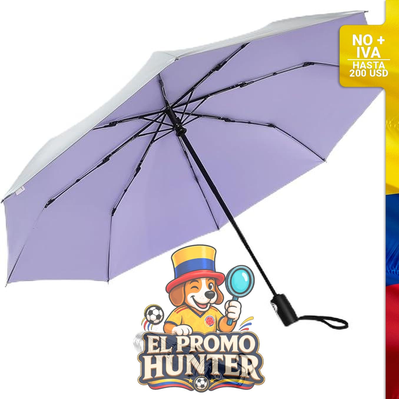 Paraguas Prospo con protección UV UPF 50+, apertura automática de 116,8 cm, resistente al viento y al agua.