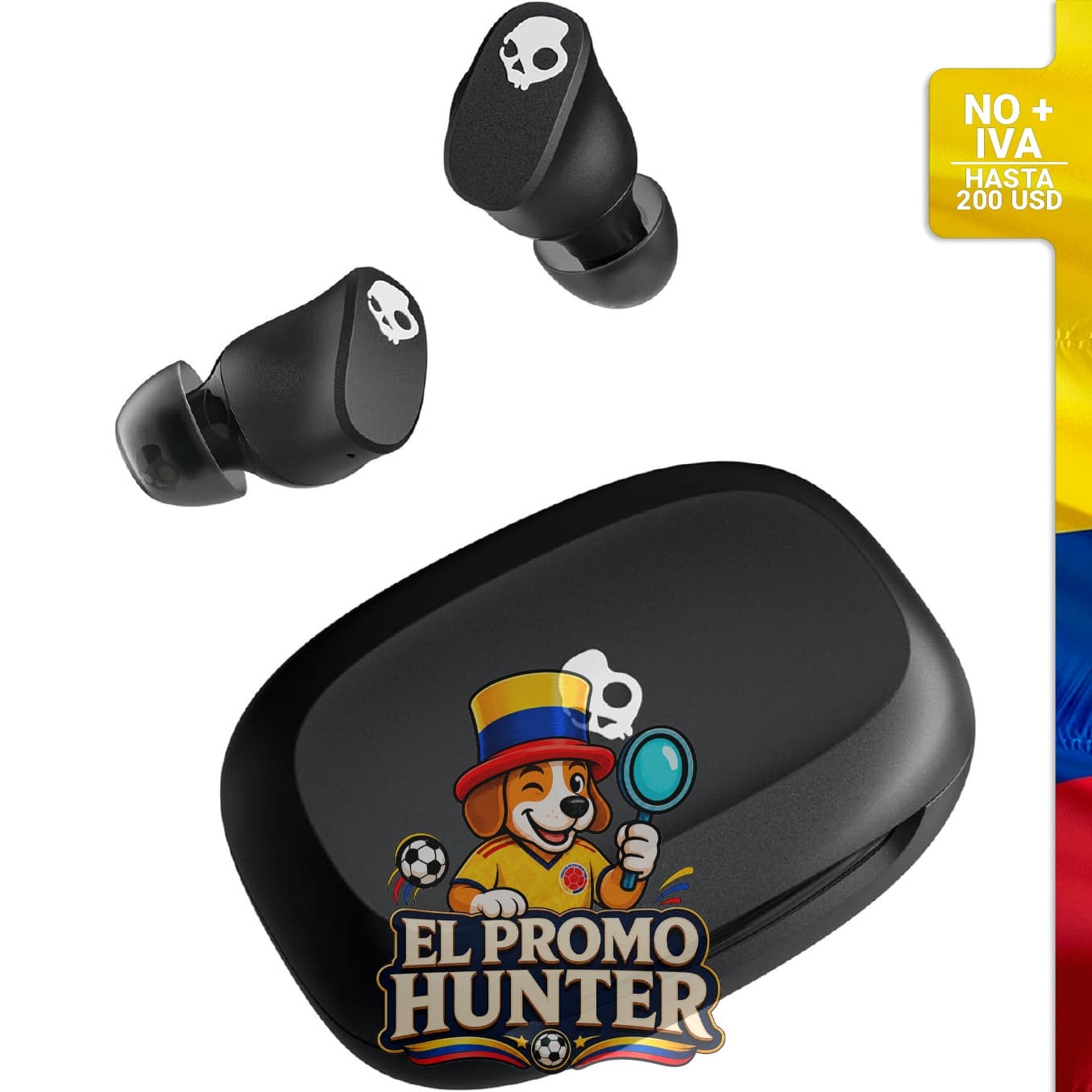 Auriculares inalámbricos Skullcandy Smokin' Buds con Bluetooth, ajuste de aislamiento de ruido y resistencia IPX4.