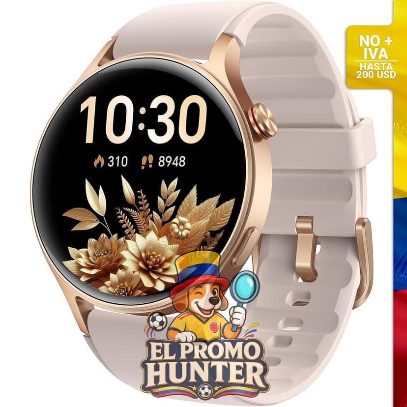 Reloj inteligente para mujer con pantalla AMOLED de 1.32" (3.35 cm) y función de llamadas.