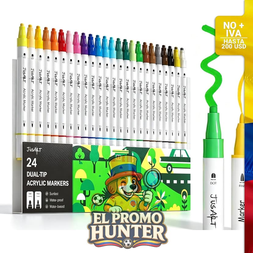 Marcadores de pintura acrílica en 24 colores.