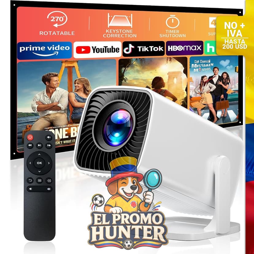 Mini proyector portátil 4K, compatible con Full HD 1080P.