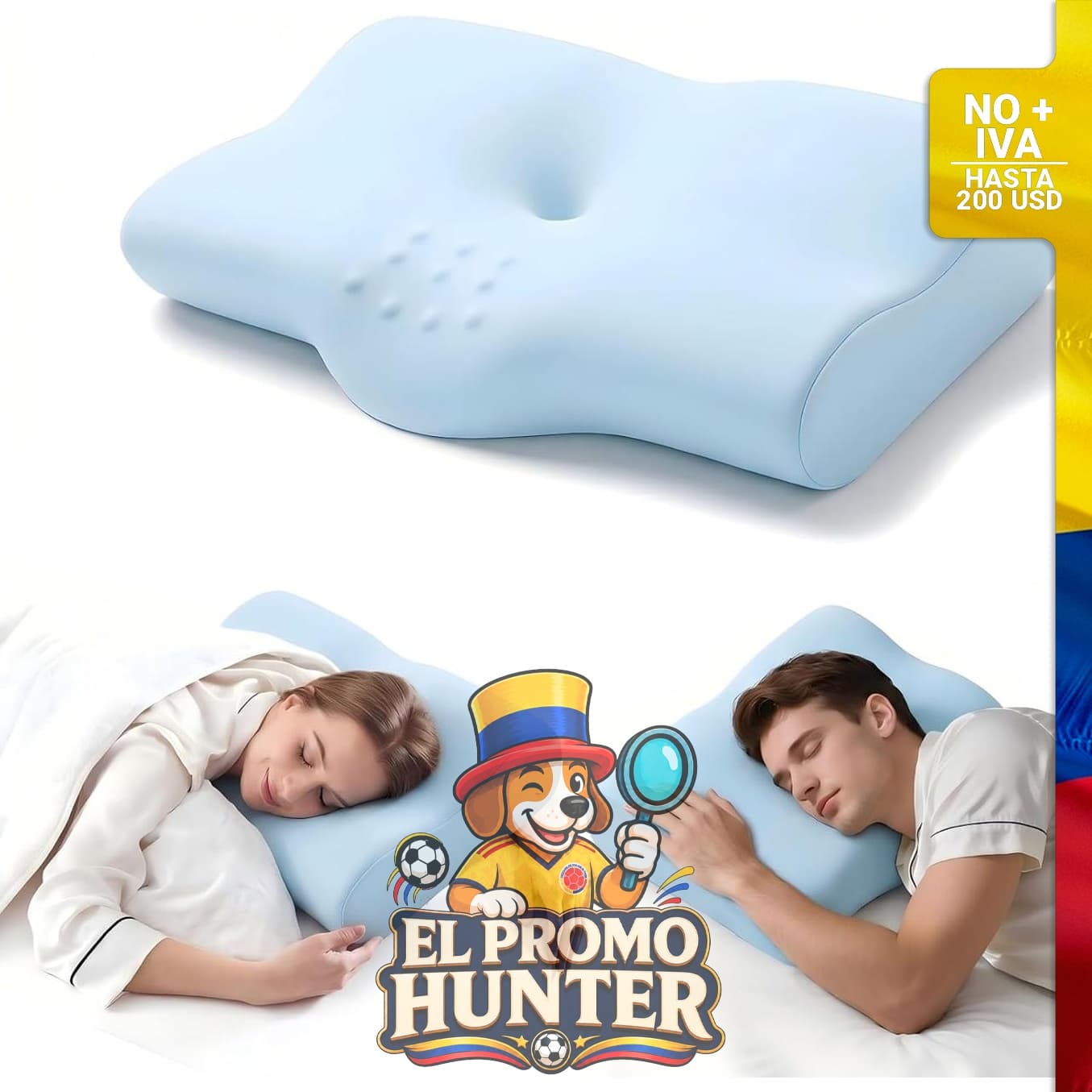 Almohada cervical ergonómica de espuma viscoelástica para dormir, diseñada para aliviar el dolor de cuello.